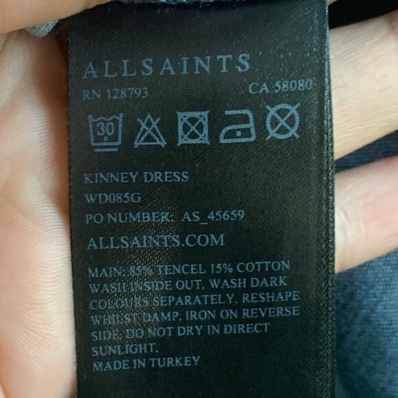 ALLSAINTS Kinney Dress‎ Blue Chambray Denim - Picture 6 of 6